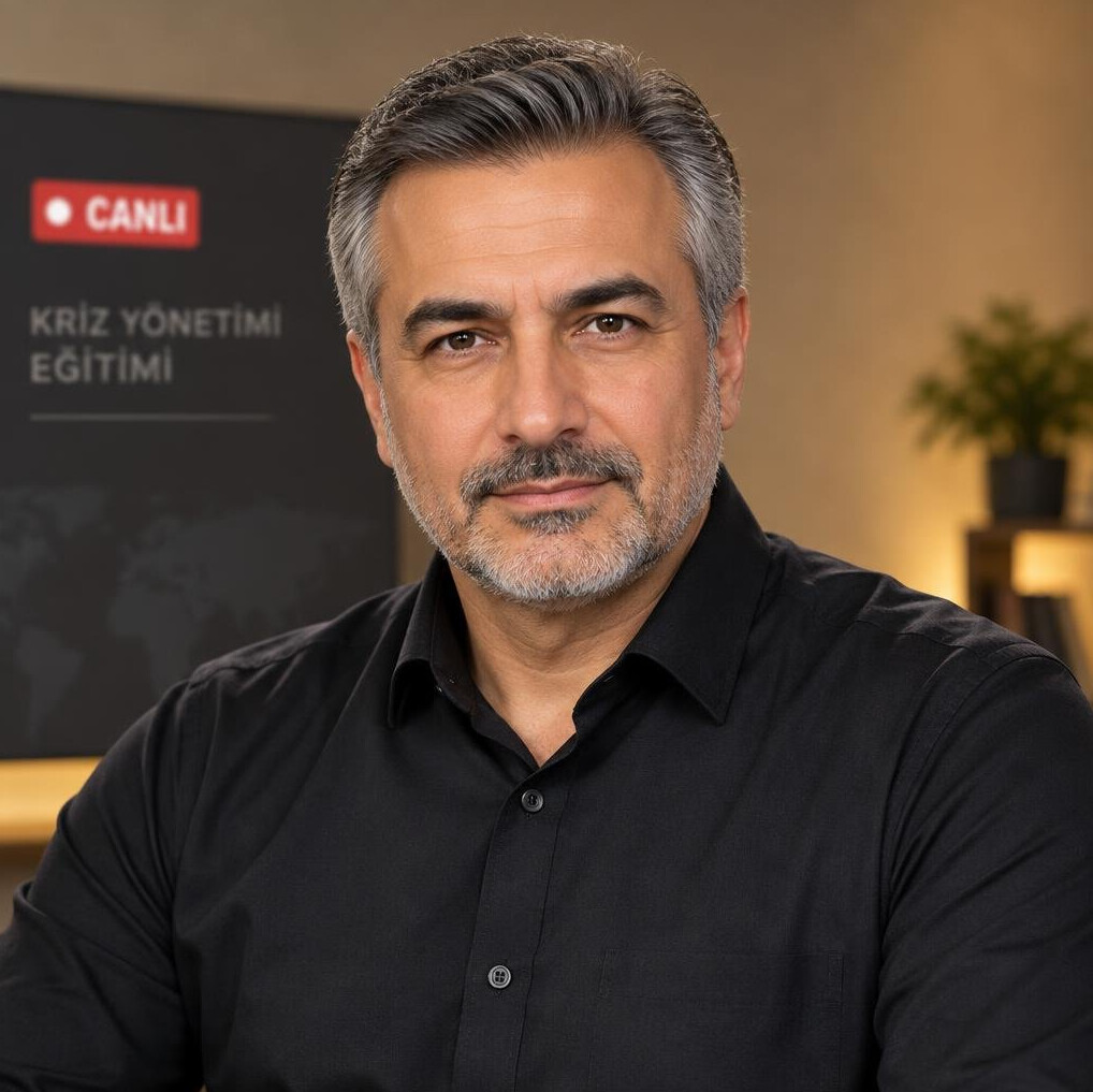 Turkish male live broadcast crisis management trainer in his 50s